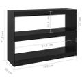 vidaXL Knižnica/deliaca stena čierna 100x30x71,5 cm masívna borovica