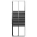 vidaXL Pruhovaný sprchový kút ESG 90x70x180 cm čierna