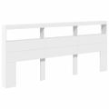 vidaXL Skrinka na čelo postele s LED biela 220x17x102 cm