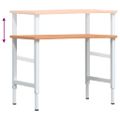 vidaXL Pracovný stôl 100x(55-60)x(71,5-98) cm masívny buk