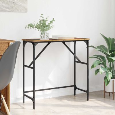 vidaXL Konzolový stôl Staré drevo 75 x 32 x 75 cm Kompozitné drevo