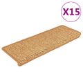 vidaXL Nášľapy na schody vzhľad sisalu 15 ks 65x21x4 cm sisal