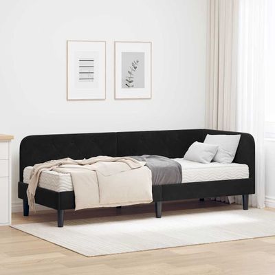 vidaXL Rohový rám postele Čierny 80 x 200 cm Zamat