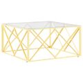 vidaXL Konferenčný stolík 80x80x40 cm nehrdzavejúca oceľ a sklo