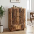 vidaXL Servírovacia skriňa Staré drevo 66 x 34,5 x 95 cm