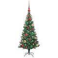 vidaXL Umelý predsvietený vianočný stromček Zelená 120 cm PVC a kov