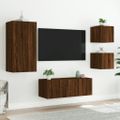 vidaXL 5-dielne TV nástenné skrinky s LED hnedý dub kompozitné drevo
