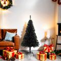 vidaXL Umelý vianočný stromček so stojanom, čierny 120 cm, PVC