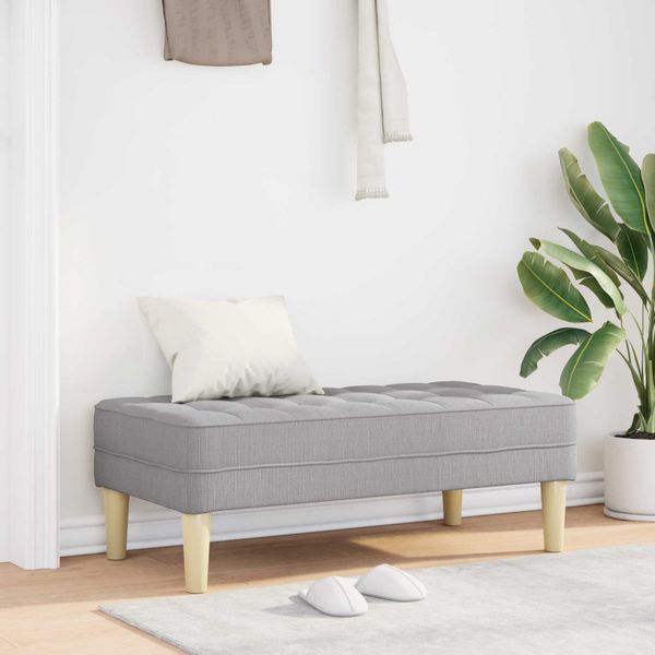vidaXL lavička s vankúšom Oblá šedá 113 x 57 x 39 cm látka
