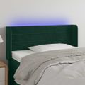 vidaXL Čelo postele s LED tmavozelené 103x16x78/88 cm zamat