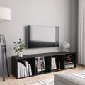 vidaXL Knižnica/TV skrinka, čierna 143x30x36 cm