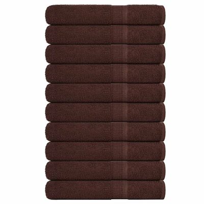 vidaXL Saunové osušky FROGN 10 ks hnedé 80x200 cm 360 g/m²