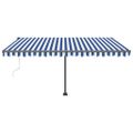 vidaXL Samostatne stojaca automatická markíza 450x300 cm modro-biela