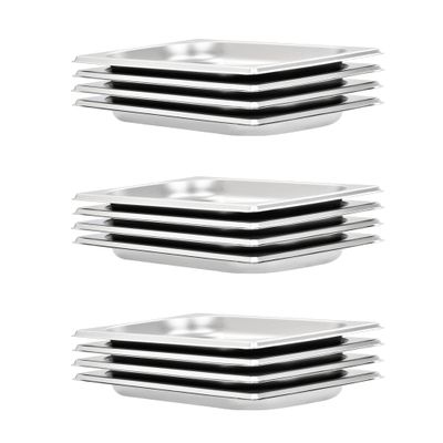 vidaXL Gastronádoby 12 ks, GN 1/4, 20 mm, nehrdzavejúca oceľ
