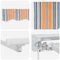 vidaXL Ručný rám markízy s LED Modrá, Oranžová, Biela 4,5 × 3,5 m