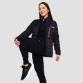 Dámska bunda Puffer Black/Orange - GymBeam, veľkosť M, veľkosť oblečenia M