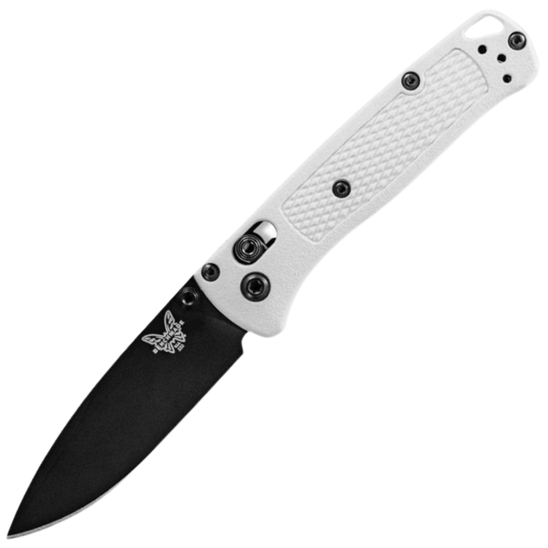 Benchmade 533BK-1 MINI BUGOUT vreckový nôž 7,2 cm, čierna Cerakote, biela, Grivory