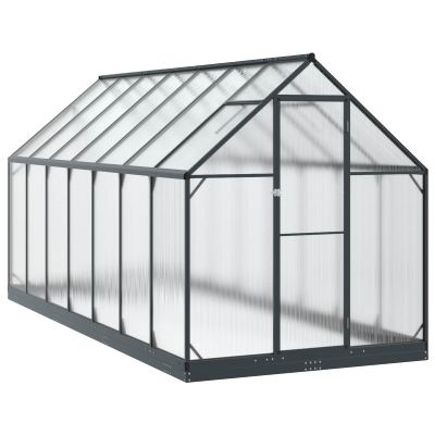 vidaXL Záhradný skleník s dverami Antracitová 183,5 x 423,5 x 207 cm