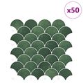 vidaXL Dlaždica v tvare rybacej šupiny 50 ks Tmavozelená 30 x 30 cm