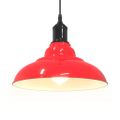 VidaXL Závesná lampa výškovo nastaviteľná E27 lesk červená Ø 31 cm kov