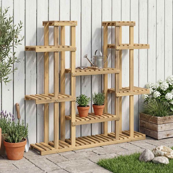 vidaXL Stojan na rastliny Biela 123 x 25 x 114,5 cm