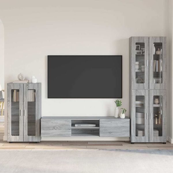 vidaXL Zostava TV skriniek FLORIN 3 pcs Sivý Sonoma Kompozitné drevo
