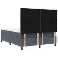 vidaXL Posteľ s pružinovým rámom Tmavo šedá 160 x 200 cm Zamat
