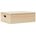 VidaXL Drevená škatuľka s vekom a držadlami 40x30x13 cm borovica