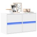 vidaXL TV nástenná skrinka s LED svetlami biela 80x31x45 cm