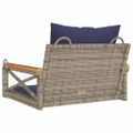 vidaXL Hojdacia lavica s vankúšmi sivá 63x62x40 cm polyratan