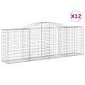 vidaXL Oblúkové gabiónové koše 12ks 300x50x100/120cm pozinkov. železo