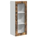 vidaXL Nástenný sklenený kabinet LUCCA Dymový dub 40 x 31 x 100 cm