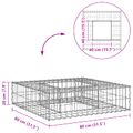 vidaXL Gabiónová vyvýšená posteľ 80 x 80 x 20 cm Pozinkovaná oceľ