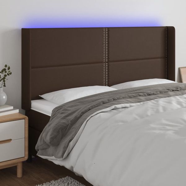 VidaXL Čelo postele hnedé 203x16x118/128 cm umelá koža