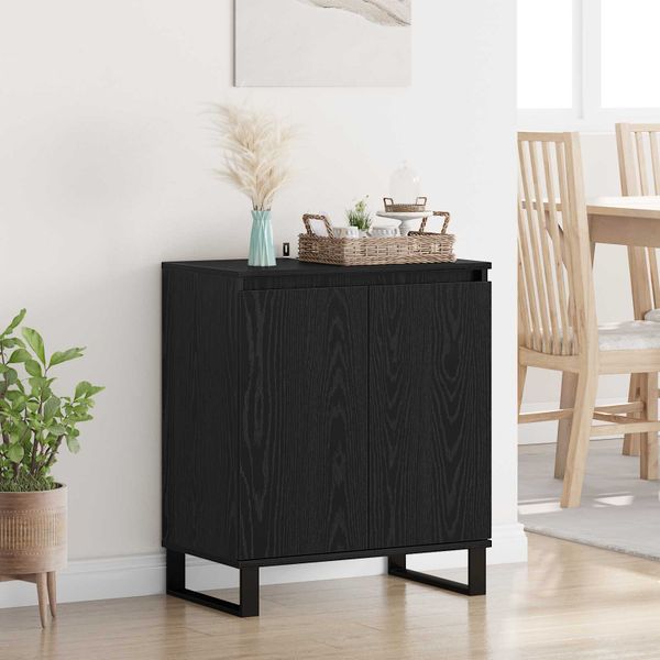 vidaXL Servírovacia skriňa Čierny dub 60 x 35 x 70 cm Kompozitné drevo