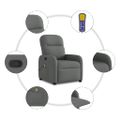 vidaXL Masážne kreslo s polohovacím mechanizmom, tmavosivá látka