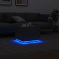 vidaXL Konferenčný stolík s LED svetlami betónovosivý 50x50x40 cm