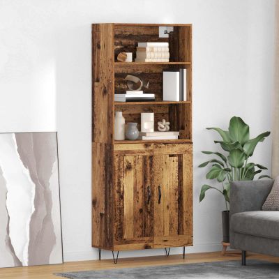 vidaXL Highboard 2 pcs Staré drevo Kompozitné drevo