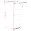 vidaXL Posuvné dvere ORKDAL 78 x 202 cm Prírodná a čierna