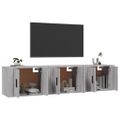 vidaXL Nástenné TV skrinky 3 ks sivé sonoma 57x34,5x40 cm