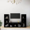 vidaXL TV skrinky 3 ks čierne 107x35x37 cm drevotrieska