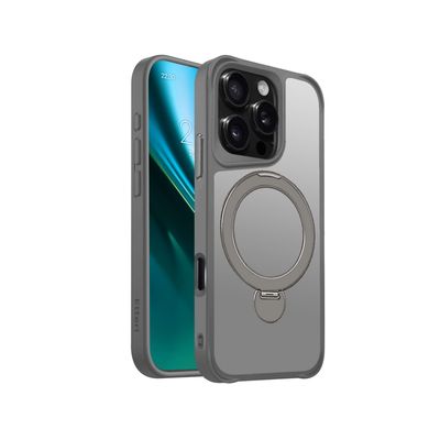 Puzdro Etteri Matt Mag Ring pre iPhone 16 Pro 6,3" sivé
