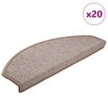 vidaXL Schodové rohože 20 ks 65x24x4 cm svetlohnedé polkruhové veľké