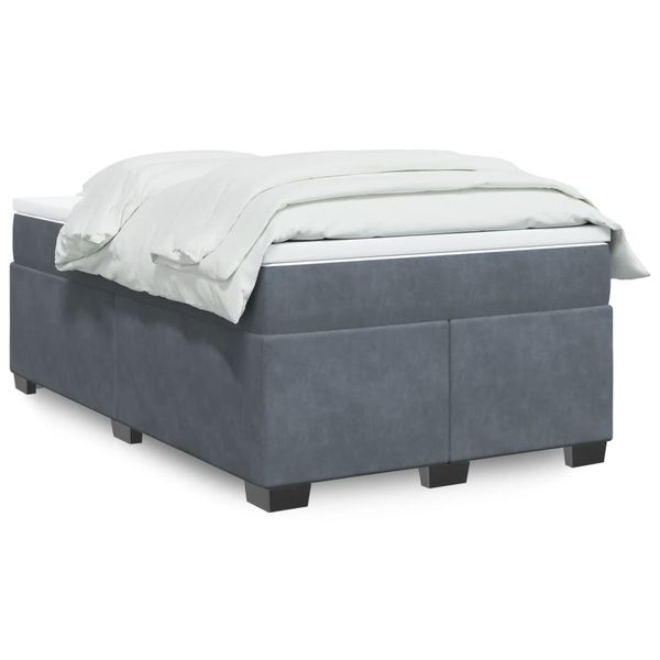 vidaXL Boxspring posteľ s matracom, tmavosivá 120x190 cm, zamat