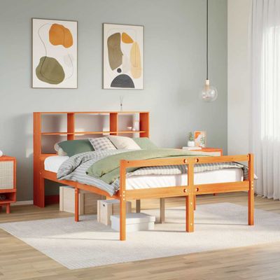 vidaXL Posteľ s matracom voskovo hnedá 140x200 cm masívne drevo