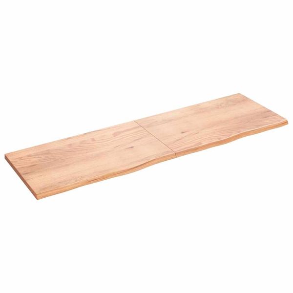 vidaXL Nástenná polica bledohnedá 200x60x(2-4)cm ošetrený masívny dub