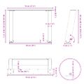 vidaXL Nohy konferenčného stolíka v tvare U, 2 ks, biele, 70 x (42-43) cm, oceľové