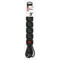 Predlžovací kábel EMOS PC1513 / 3 m / 5 zásuviek / s vypínačom / čierny / PVC / 1 mm2