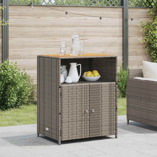 vidaXL Skrinkový Sivá 70 x 50 x 87 cm Polyester a Roly Rattan