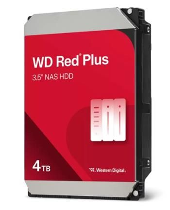 HDD 4TB WD40EFZZ Red Plus 128MB SATAIII 5400rpm Pevný disk, 4TB, 3.5", SATA 6Gb/s, 5400 RPM, 128MB cache, CMR, NAS optimalizace, 24/7 provoz